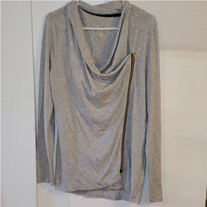 Warrior Brand Women's Top Side Zip Slouchy Cowl Neck Trendy Athletic Size L
